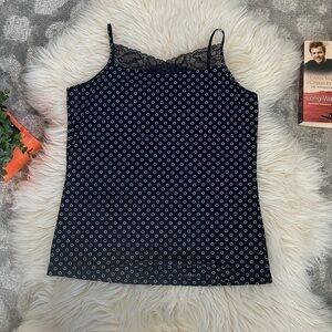CLEO NAVY BLUE PATTERNED CAMISOLE SIZE S